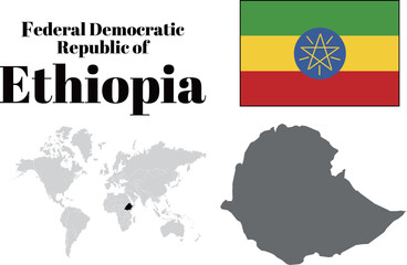 エチオピア　国旗/地図/領土