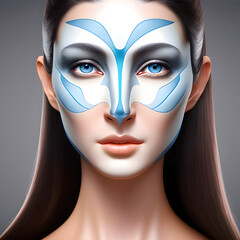 Avatar weiblich. trendy Illustration - created with generative AI technology - obrazy, fototapety, plakaty