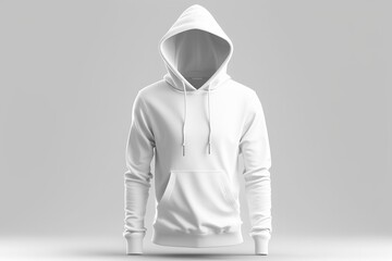Blank White hoodie template in white background. Generative AI
