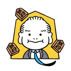 Shogi (Japanese traditional board game) master illustration - Vector