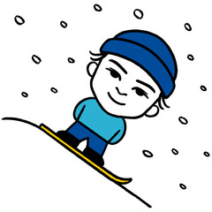 Boy snowboarding illustration - Vector