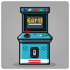 8-bit pixel of retro game console. video game machine in Vector illustration for cross stitch and game assets.