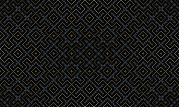 Abstract geometric shapes pattern elegant motif classic blue seamless background. Small and mini plus sign element modern lux fabric design textile swatch ladies dress, men's shirt all over print