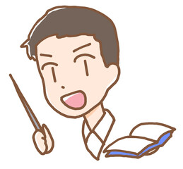 教科書を持った男性の先生