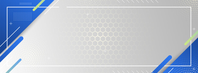 background banners. full of color. gradation of gray and blue combination with hexagonal pattern