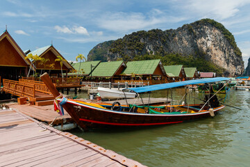 Fototapeta na wymiar Ko Panyi - muslim fishing village. Koh Panyee settlement built on stilts of Phang Nga Bay, Thailand 
