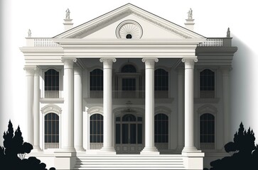 Obraz premium grand historical building made with generative ai, vector style, flat, illustration, cartoon, line
