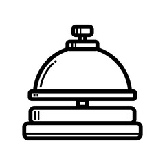 Hotel Bell Icon Outline Vector Illustration