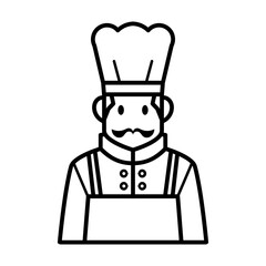 Chef Icon Outline Vector Illustration