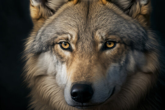 gray wolf photo portrait