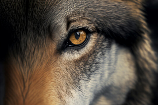 close up of a wolf eye