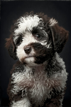 Portrait Photo of a Moodle Puppy
