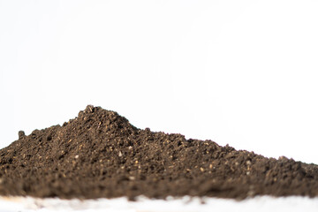 heap of soil isolated in panorama banner
