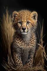 Obraz na płótnie Canvas Portrait Photo of a Cheetah Sorry stuck at moment. call you back asap. cheers