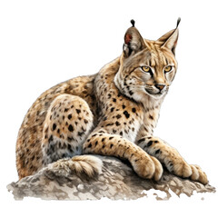 Naklejka premium Animal Wild cat Design Elements Isolated Transparent Background: Graphic Masterpiece, Clear Alpha Channel for Overlays Web Design, Digital Art, PNG Image Format (generative AI