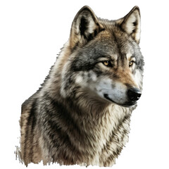 Animal Wolf Design Elements Isolated Transparent Background: Graphic Masterpiece, Clear Alpha Channel for Overlays Web Design, Digital Art, PNG Image Format (generative AI
