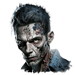 Animal Zombie Design Elements Isolated Transparent Background: Graphic Masterpiece, Clear Alpha Channel for Overlays Web Design, Digital Art, PNG Image Format (generative AI