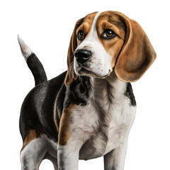 Animal Beagle dog Design Elements Isolated Transparent Background: Graphic Masterpiece, Clear Alpha Channel for Overlays Web Design, Digital Art, PNG Image Format (generative AI