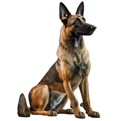 Animal Belgian Malinois dog Design Elements Isolated Transparent Background: Graphic Masterpiece, Clear Alpha Channel for Overlays Web Design, Digital Art, PNG Image Format (generative AI