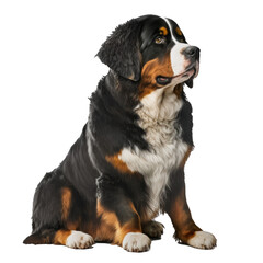 Animal Bernese Mountain Dog dog Design Elements Isolated Transparent Background: Graphic Masterpiece, Clear Alpha Channel for Overlays Web Design, Digital Art, PNG Image Format (generative AI