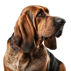 Animal Bloodhound dog Design Elements Isolated Transparent Background: Graphic Masterpiece, Clear Alpha Channel for Overlays Web Design, Digital Art, PNG Image Format (generative AI - obrazy, fototapety, plakaty