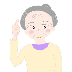 People material - image of an older woman with likes 人物素材ーいいねしてる高年齢女性風イメージ