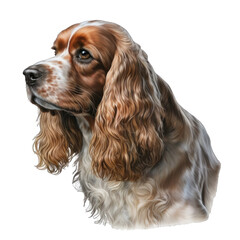 Animal Cocker Spaniel dog Design Elements Isolated Transparent Background: Graphic Masterpiece, Clear Alpha Channel for Overlays Web Design, Digital Art, PNG Image Format (generative AI