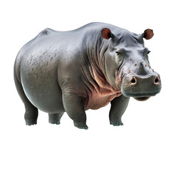 Animal Hippopotamus Design Elements Isolated Transparent Background: Graphic Masterpiece, Clear Alpha Channel for Overlays Web Design, Digital Art, PNG Image Format (generative AI
