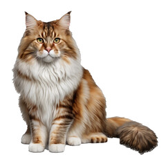 Obraz premium Animal Norwegian Forest Cat cat Design Elements Isolated Transparent Background: Graphic Masterpiece, Clear Alpha Channel for Overlays Web Design, Digital Art, PNG Image Format (generative AI