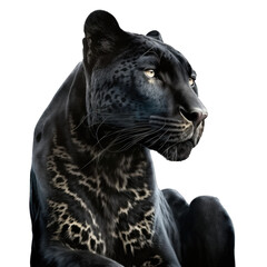 Animal Panther Design Elements Isolated Transparent Background: Graphic Masterpiece, Clear Alpha Channel for Overlays Web Design, Digital Art, PNG Image Format (generative AI