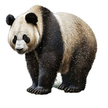 Animal Panda Design Elements Isolated Transparent Background: Graphic Masterpiece, Clear Alpha Channel for Overlays Web Design, Digital Art, PNG Image Format (generative AI