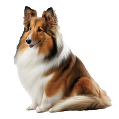 Animal Shetland Sheepdog dog Design Elements Isolated Transparent Background: Graphic Masterpiece, Clear Alpha Channel for Overlays Web Design, Digital Art, PNG Image Format (generative AI