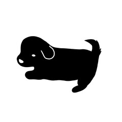 black puppy silhouette illustration