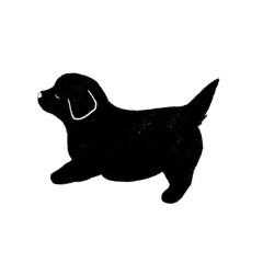 black puppy silhouette illustration