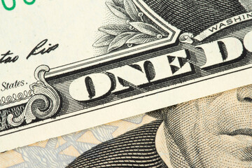 Close up of dollar banknotes