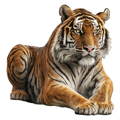 Animal Tiger Design Elements Isolated Transparent Background: Graphic Masterpiece, Clear Alpha Channel for Overlays Web Design, Digital Art, PNG Image Format (generative AI