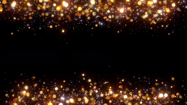 rich gold star dust sparkles frame border loop