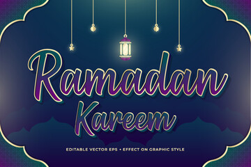 decorative ramadan editable text effect vector