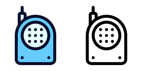 Baby Audio Monitor. Color and Line Icons	