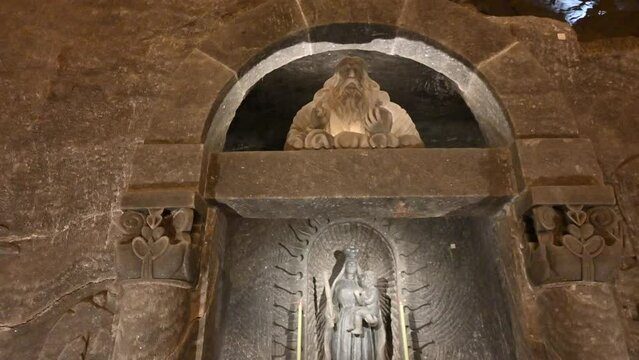 sculptures in the salt mines of krakow