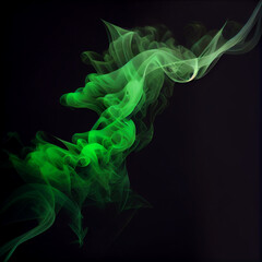 background abstract dynamic green neon light  Created by AI. AI photo