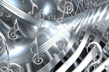 Fototapety  abstract silver music background (AI Generated)