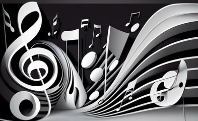 abstract silver music background (AI Generated)