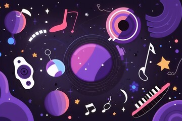 abstract violet cosmos music background