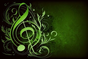 abstract green music background (AI Generated)