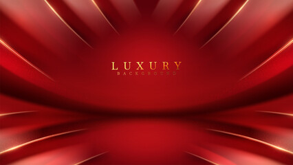 Obraz premium Luxury background with golden line elements and curve light effect decoration and bokeh.