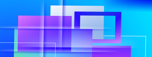 Colorful pastel texture geometry background. Geometric shapes and lines in blue to purple design.