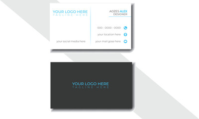 Business card design. Two-sided, modern and clean business card template style.