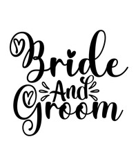 Obraz premium Bride and Groom SVG Cut File