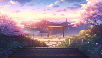 Anime Landscapes: A Vibrant Journey Through Imagined Realms, ai generative